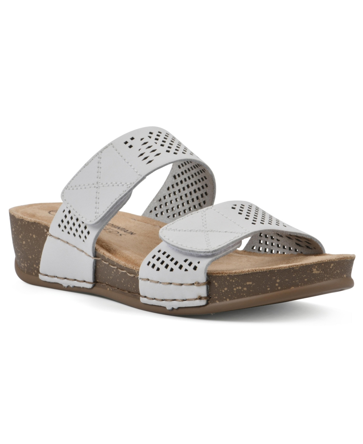 Shop White Mountain Ferula Slide Sandals In White Leather