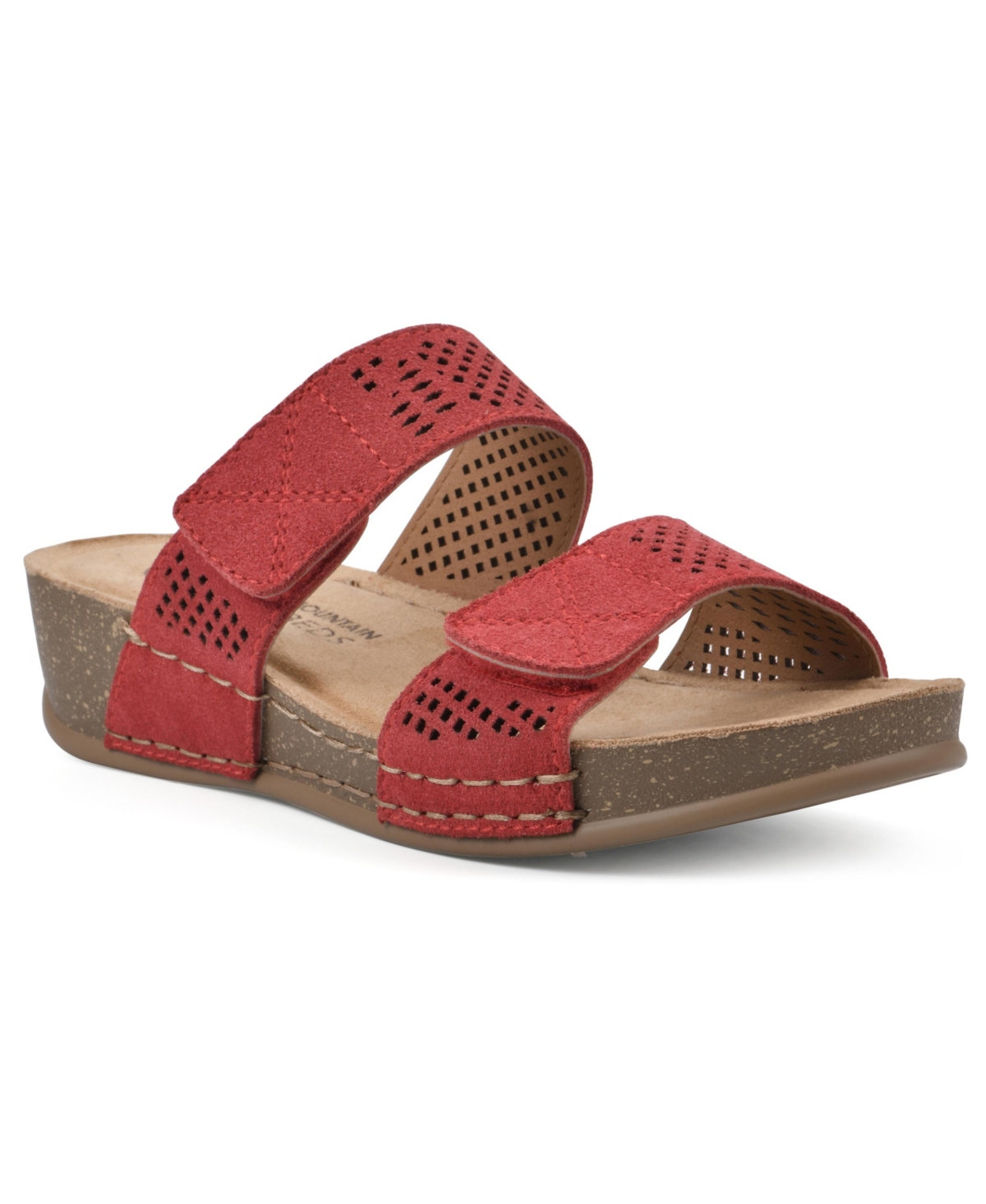 Shop White Mountain Ferula Slide Sandals In Cruella Red Leather