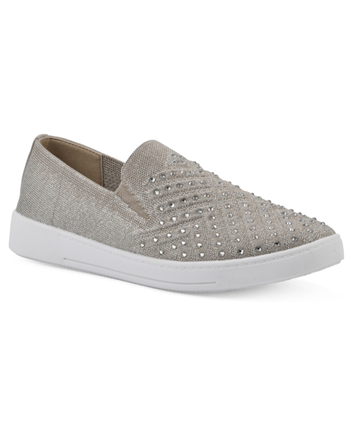 White Mountain Upbring Slip On Sneakers In Gold Fabric
