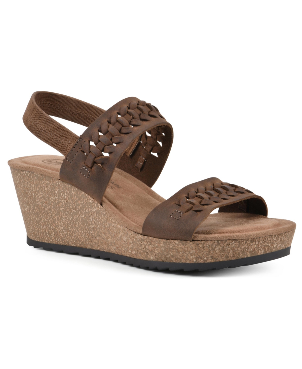Shop White Mountain Women's Pretreat Footbed Wedge Sandals In Brown Leather