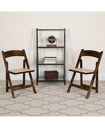 2 Pack Wedding Party Event Wood Folding Chair With Vinyl Padded Seat