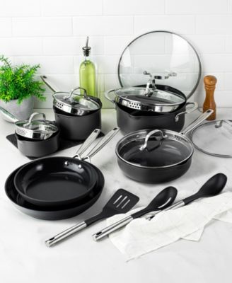 Professional 2x Hard Anodized 15-Piece Ceramic Nonstick Cookware Set