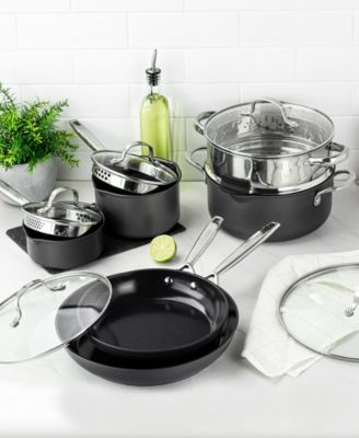 Professional 2x Hard Anodized 11-Piece Ceramic Nonstick Cookware Set