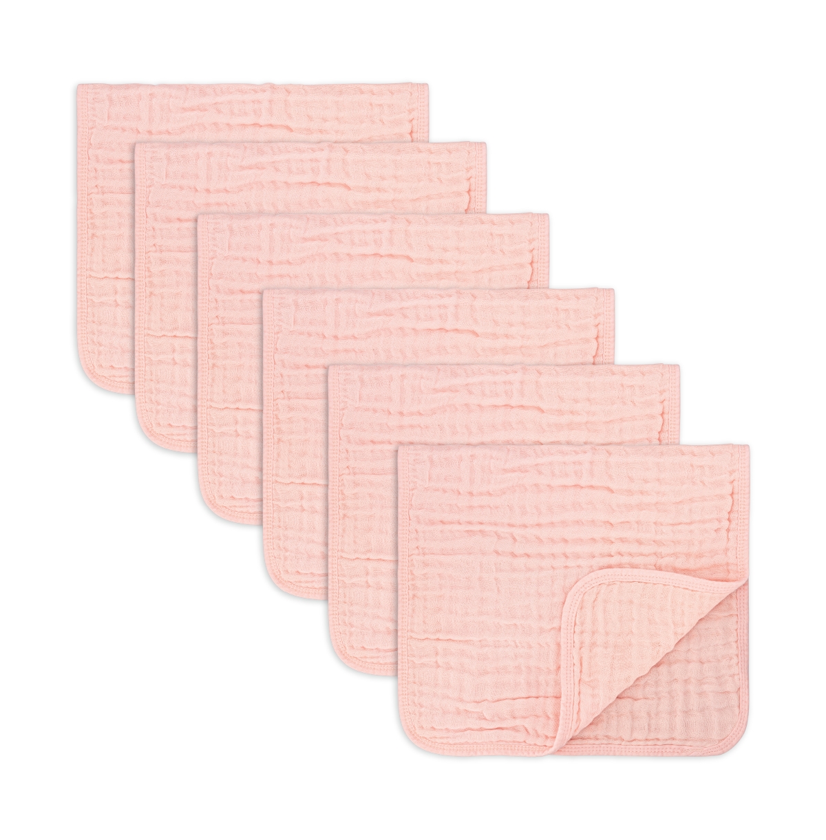 Comfy Cubs Baby Boys And Baby Girls Muslin Burp Cloths, Pack Of 6 In Pink