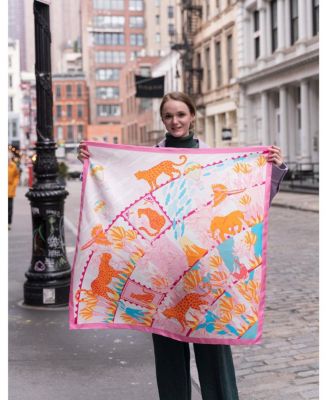 Double Sided Silk Scarf of Around The World
