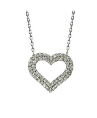 Sterling Silver Cubic Zirconia Heart Shape Pendant