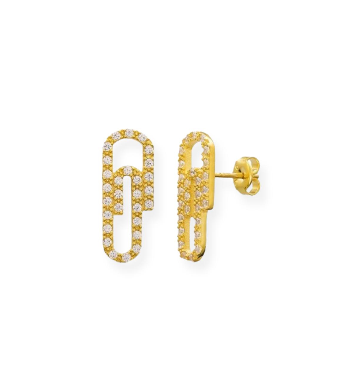 Paperclip Studs - Gold