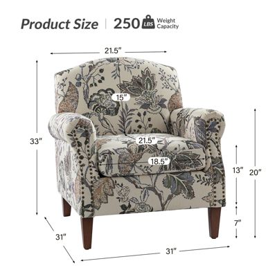 Solid Wood Nailhead Trim Gianluca Traditional Armchair