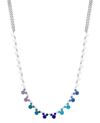 Disney Multi Color Crystal Mickey Mouse Necklace - Macy's
