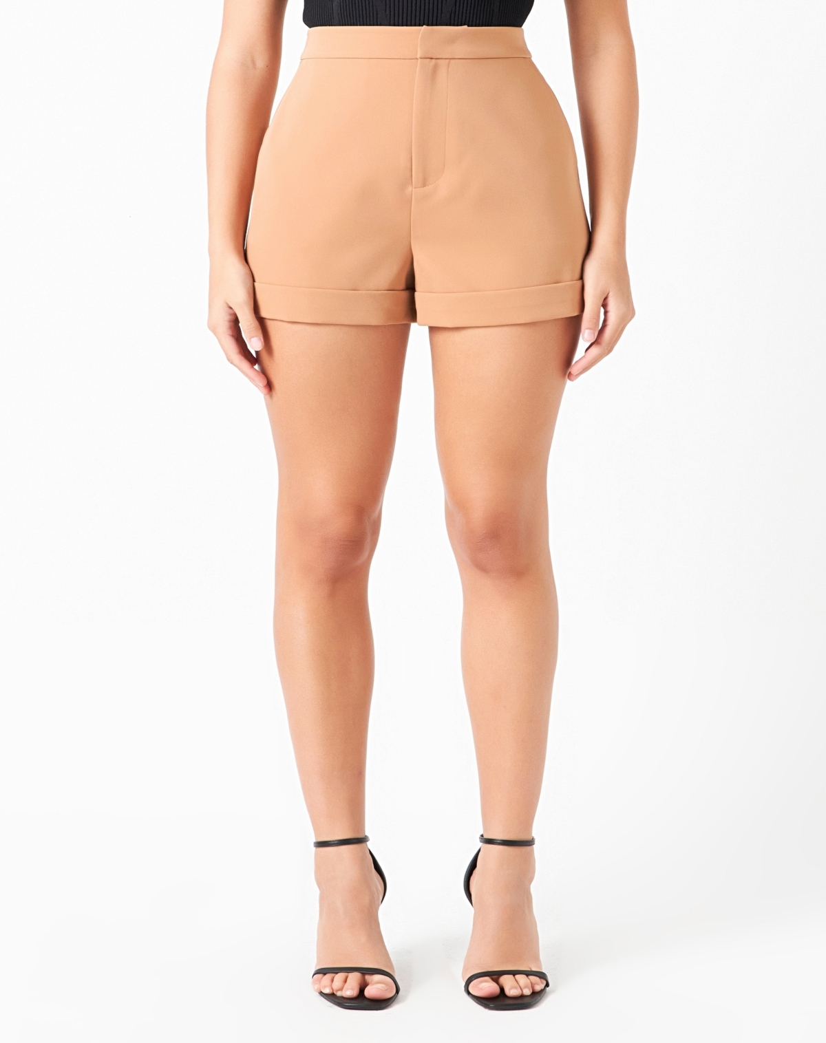 Women's Tailored Basic Shorts - Tan