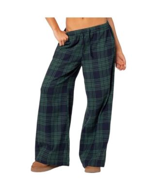 Women's Lounge Around Plaid Wide Leg Pants
