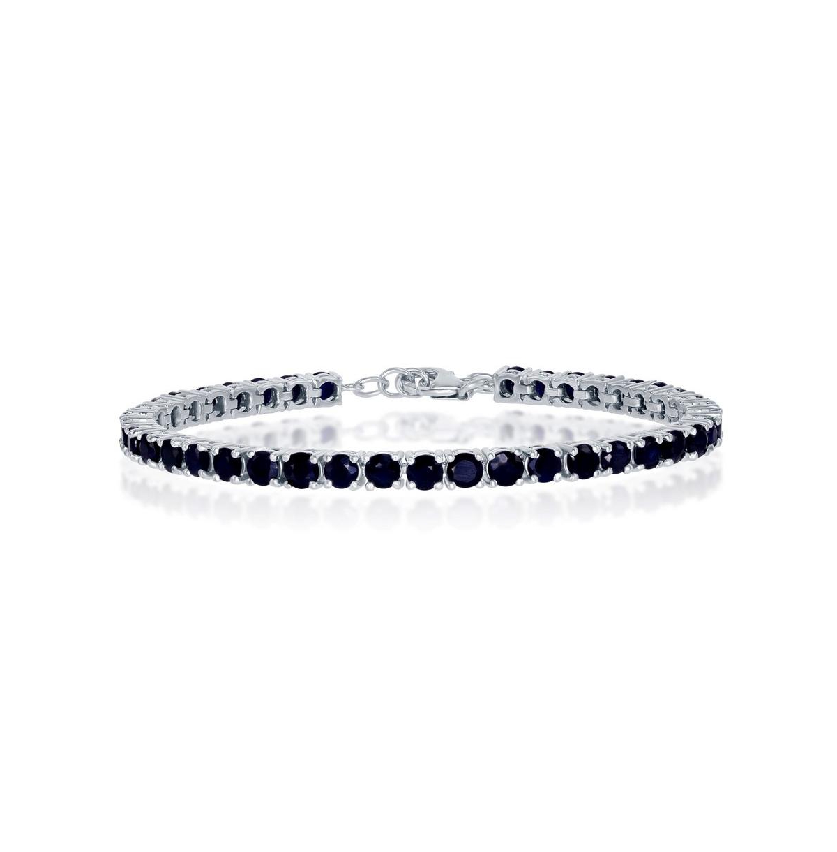 Sterling Silver Gemstone Tennis Bracelet - Ruby