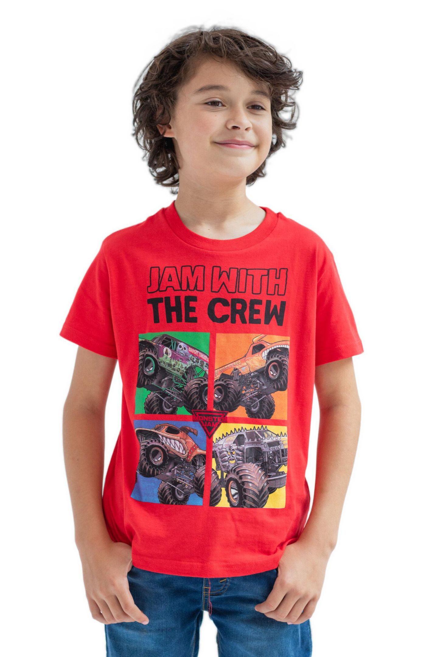 Детские футболки Monster Jam Trucks Boys 3 Pack Graphic T-Shirts Toddler Child, цвет: Чёрный / Красный — фото 5