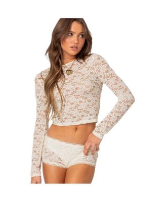 Women's Estella sheer lace top