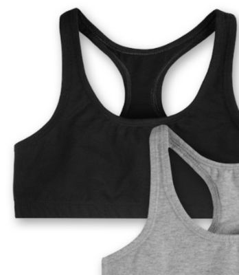 Girls Fair Trade Organic Cotton Sports Bras 3-pack