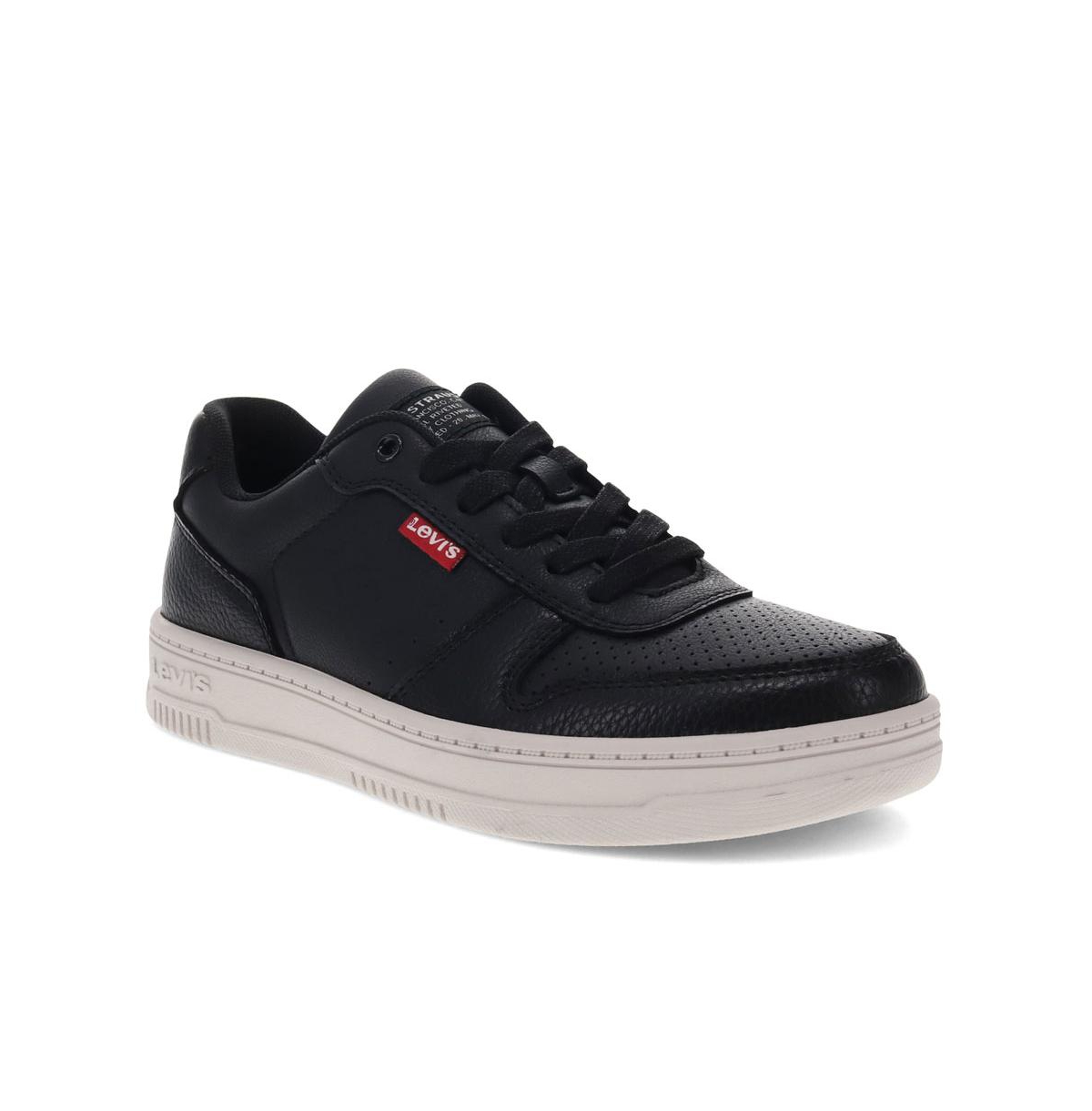 Levi's Women's Drive Lo Synthetic Leather Casual Lace Up Sneaker Shoe In Black