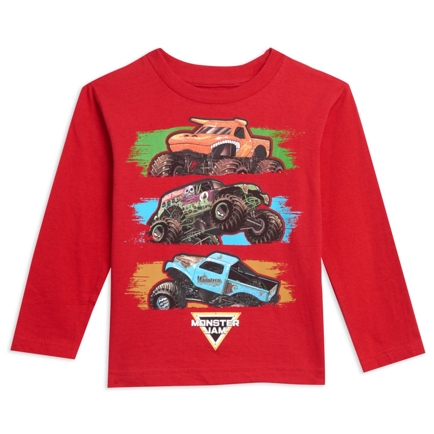 Футболки Monster Jam 2 Pack Long Sleeve Graphic T-Shirts Multicolored Toddler Child для мальчиков-малышей, цвет: Красный чёрный — фото 6