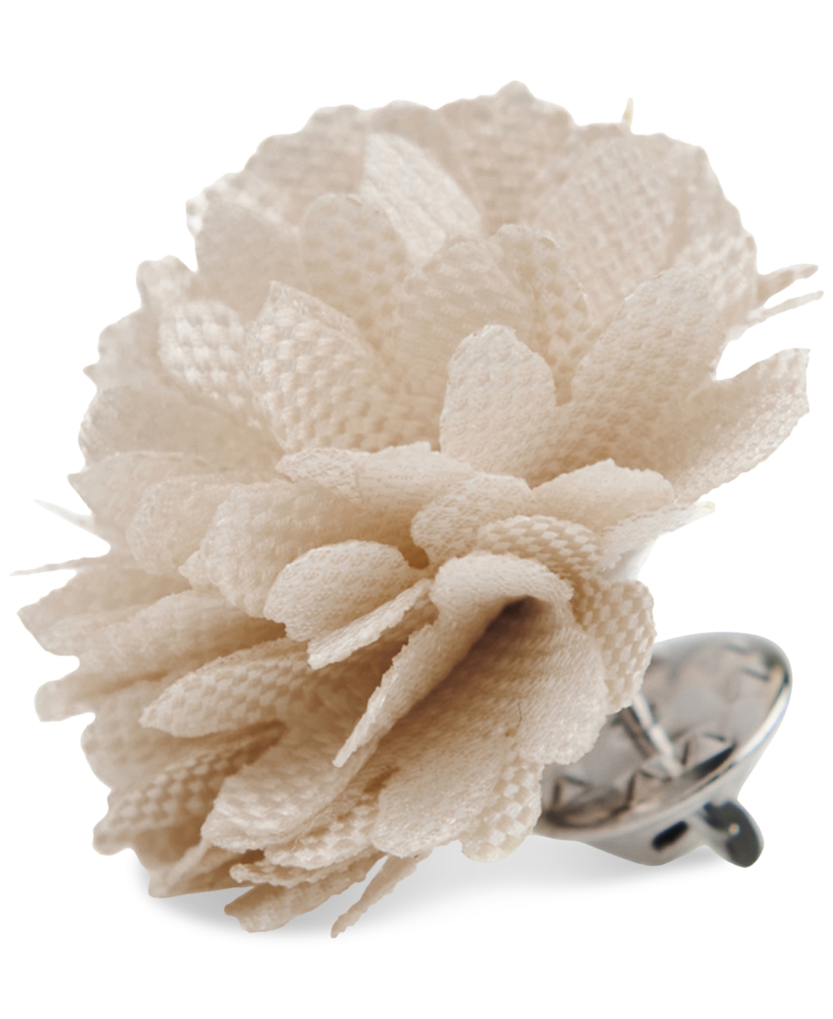 Con.Struct Men's Ceremony Satin Checkerboard Flower Lapel Pin, Created for Macy's - Vanilla