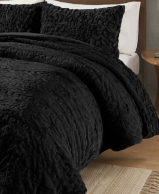 Blair Ruched 3-Pc. Faux Fur Comforter Set, Full/Queen