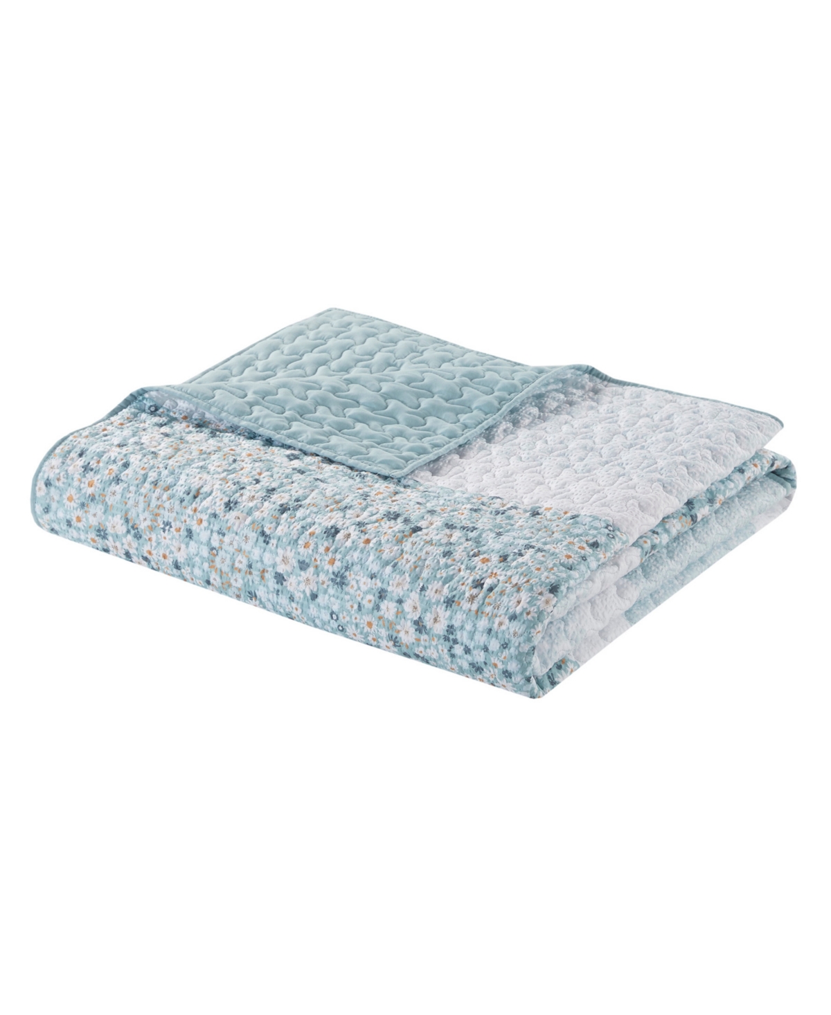 Madison Park Caralie Seersucker 4 Piece Quilt Set, King/california King In Aqua