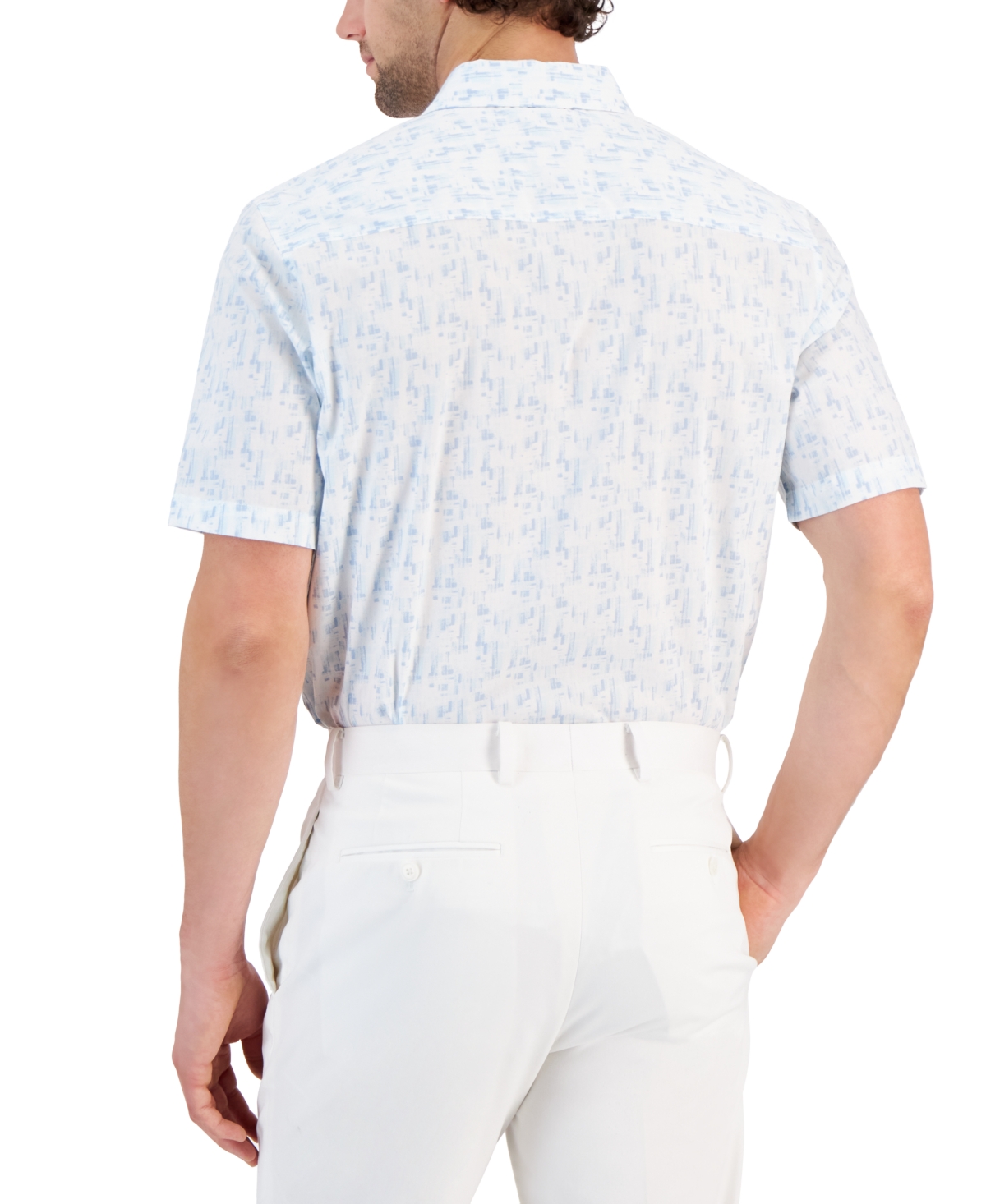 Shop Alfani Men's Geo-pattern Shirt, Created For Macy's In Blue