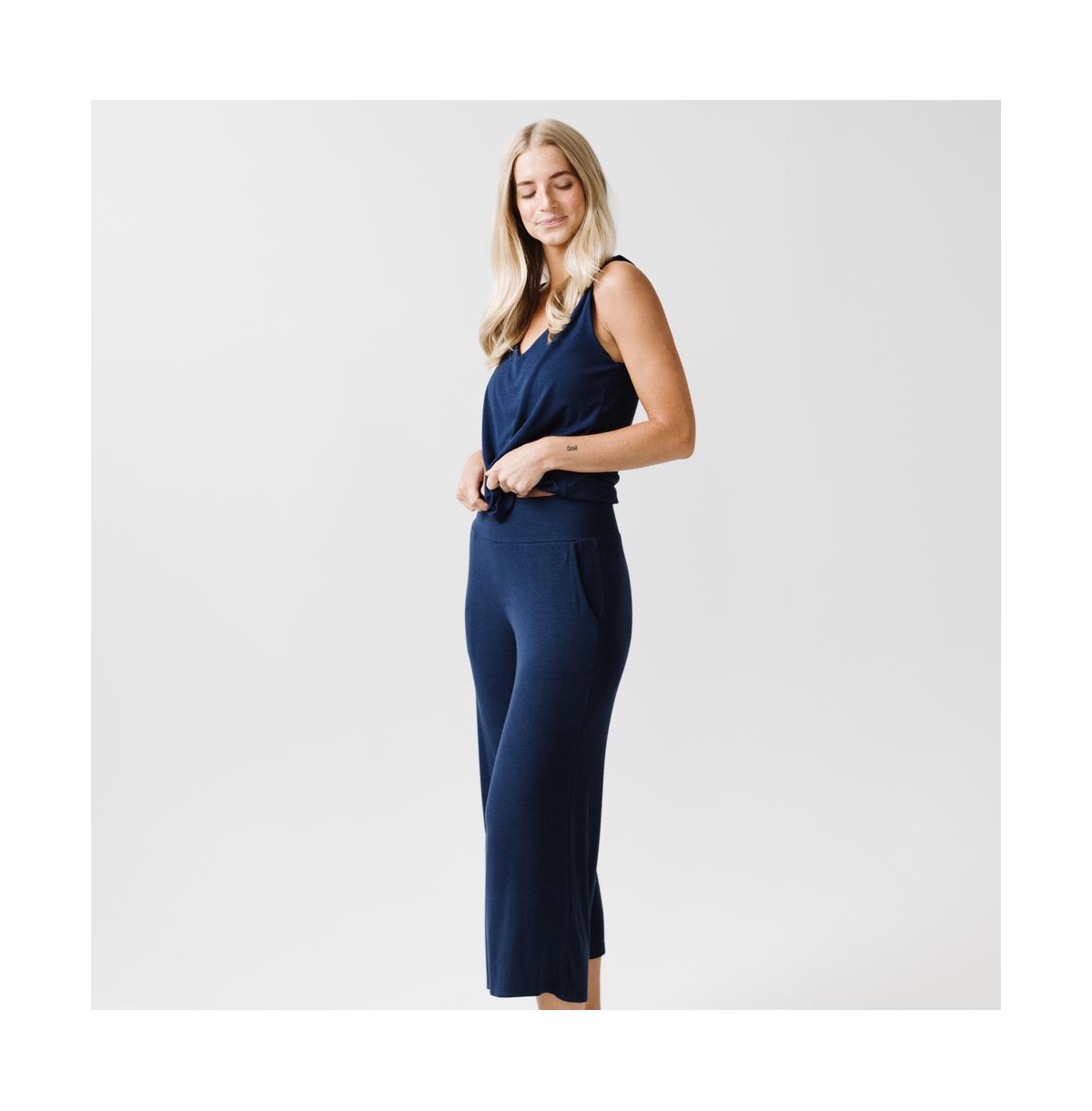 Cozy Earth Women's Rib Knit Viscose from Bamboo Lounge Capri Pants