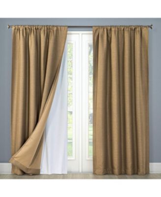 White Thermal Insulated 100% Blackout Window Liner for Living Room - Complete Darkness, Energy Efficient, Noise Reducing - Hooks Included