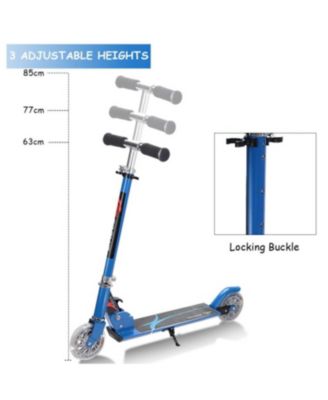 Folding Aluminum Kids Kick Scooter with LED Lights - Blue