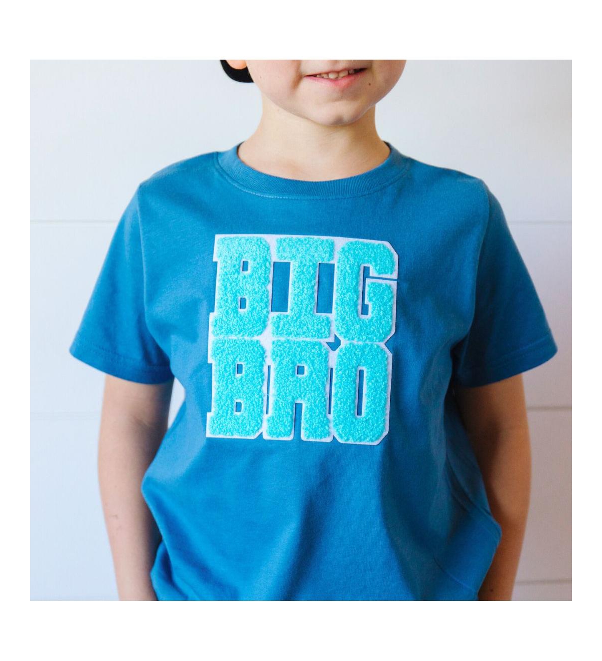 Little and Big Boys Big Bro Patch Short Sleeve T-Shirt
