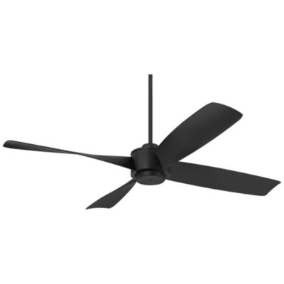 56"  Modern Industrial Outdoor Ceiling Fan with Remote Control Black Damp Rated for Patio Exterior House Home Porch