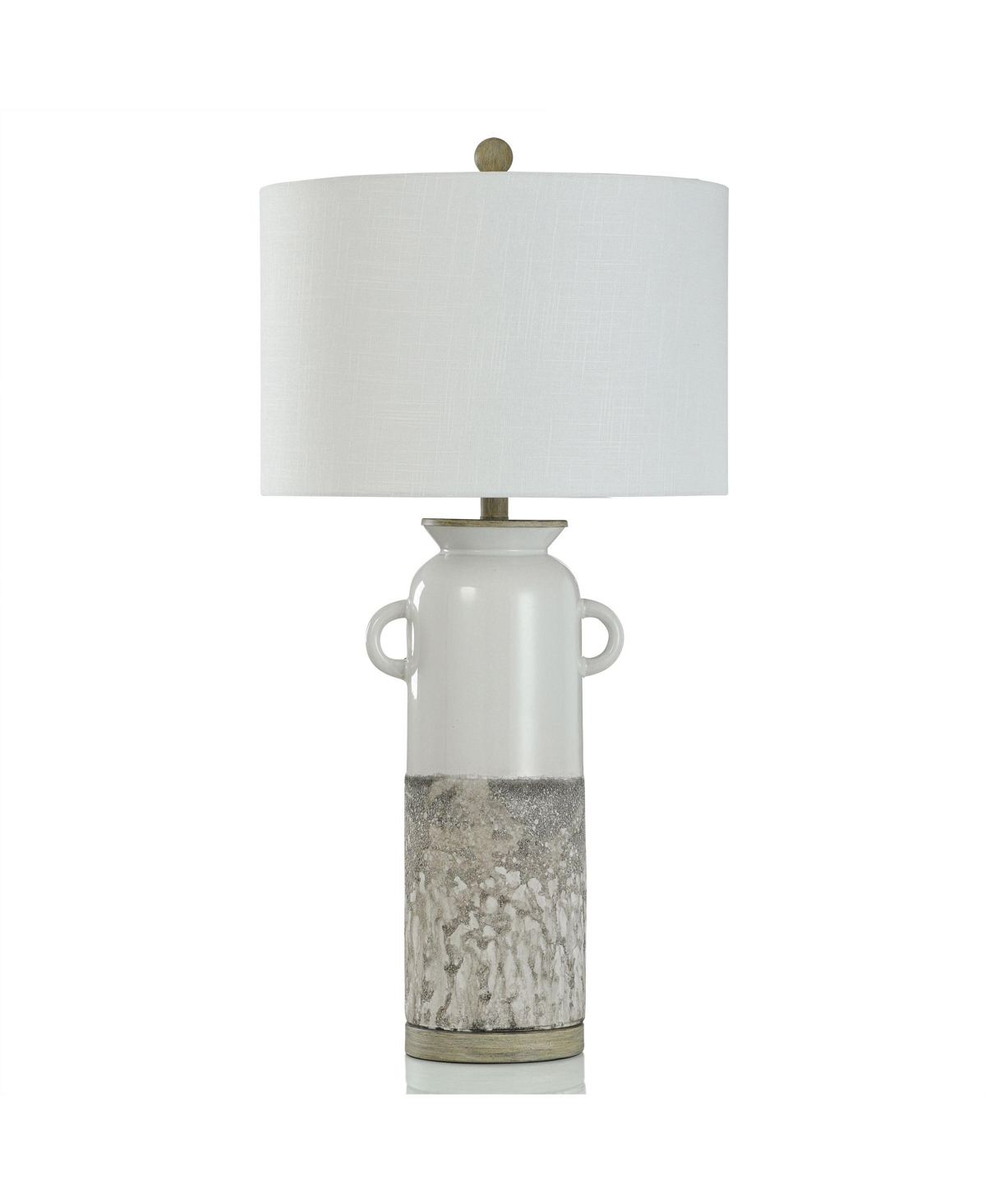 Stylecraft Home Collection 33.5" Cynder Rustic Sandy Table Lamp In White Glazed,sanded Grey