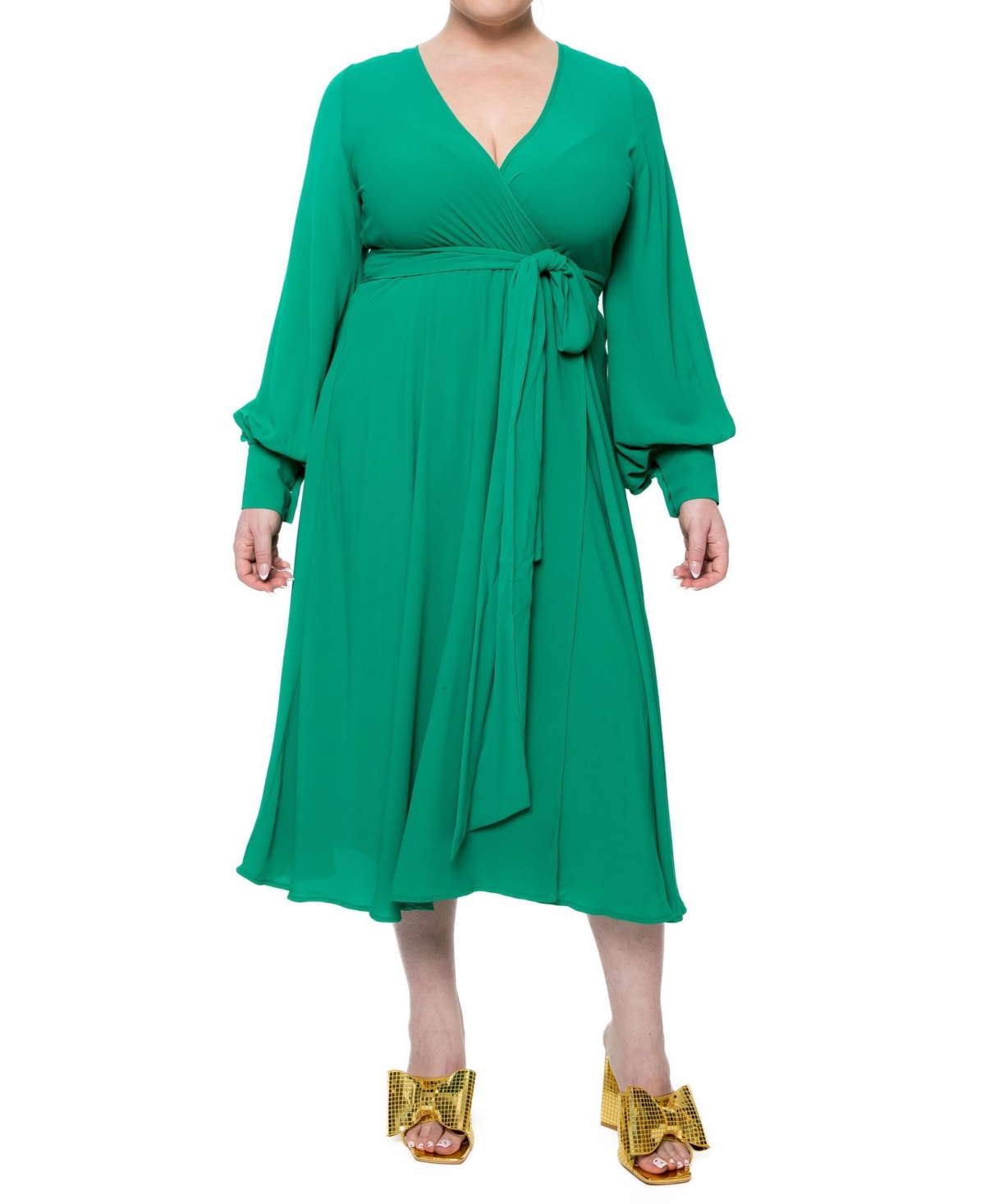 Plus Size LilyPad Midi Dress - Emerald