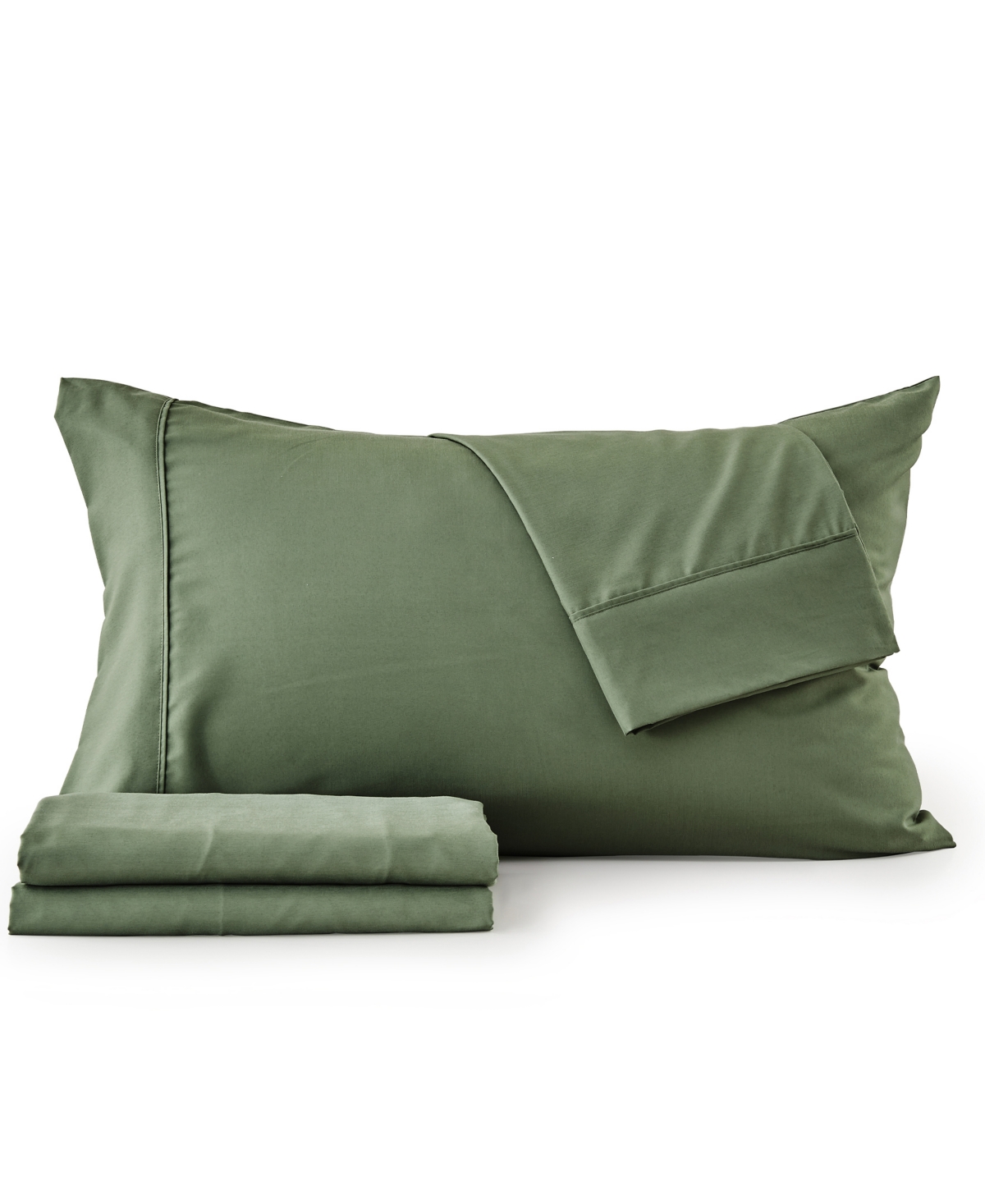 Premium Comforts Rayon From Bamboo Blend Crease-resistant 4 Piece Sheet Set, Queen In Moss