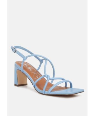 Womens Andrea Knotted Straps Block Heeled Sandals