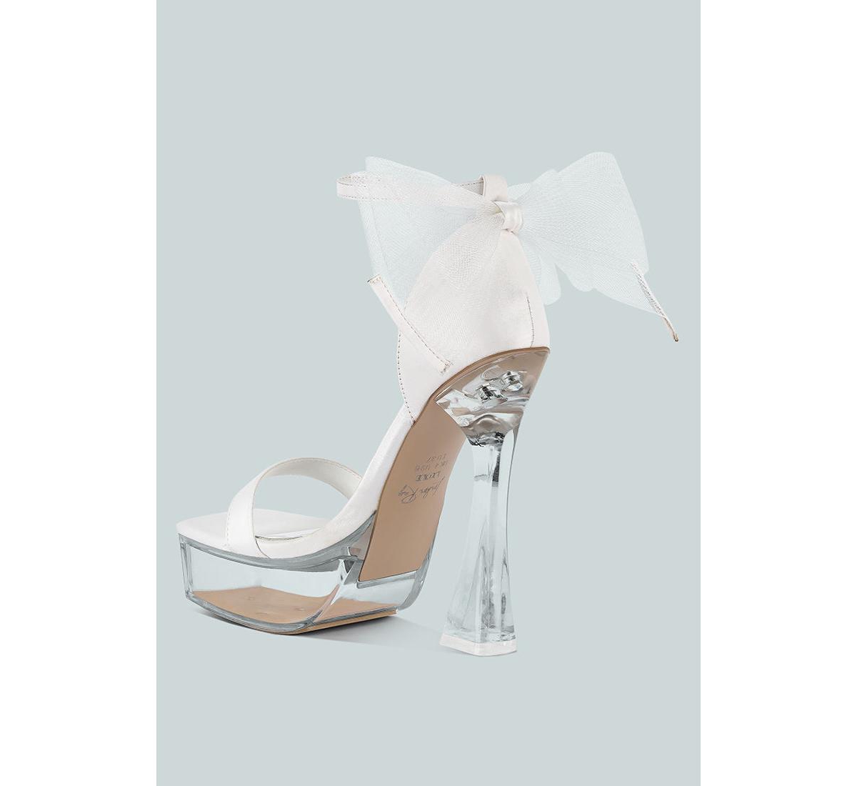 Women's Kiri Satin Clear High Heeled Bow Sandals