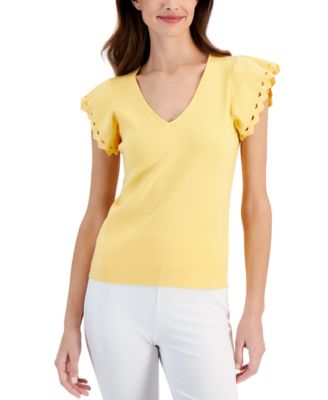 T-Tahari Flutter Sleeve Knit