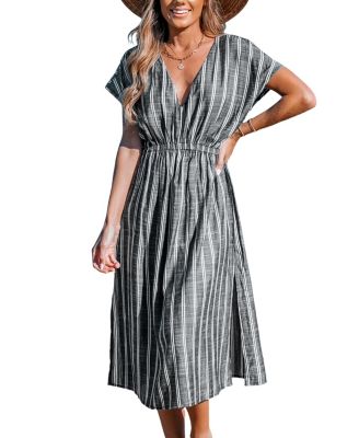 CUPSHE Women s Striped Midi Cover Up Dress Macy s