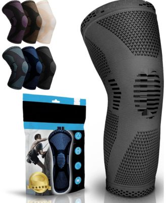Powerlix Compression Knee Sleeve for Pain Relief - Grey