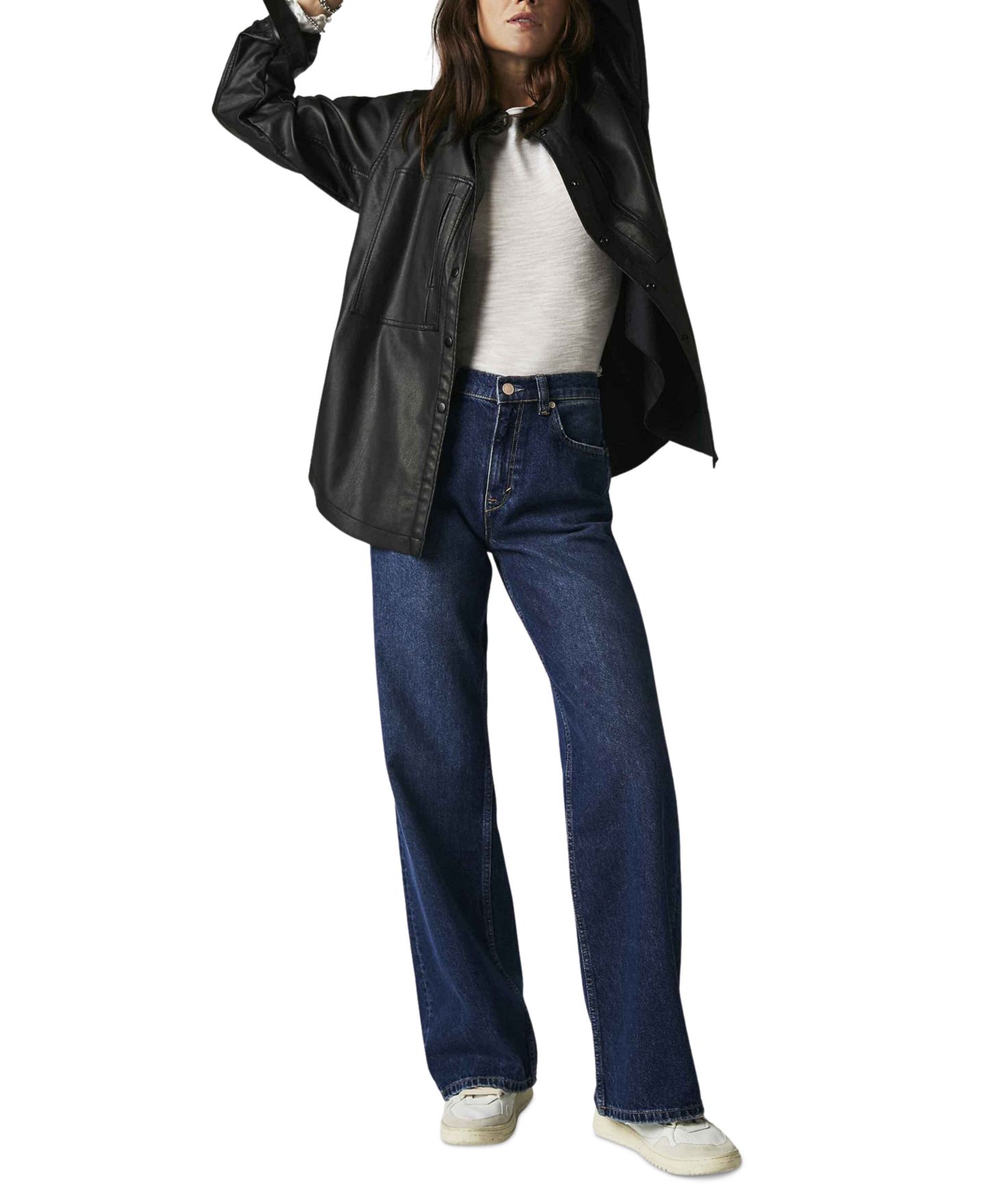 Женские джинсы Free People We The Free Tinsley Cotton Baggy High-Rise-Jeans, цвет: Dark Romance — фото 1