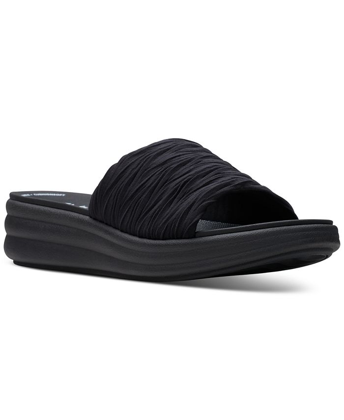 Clarks Drift Petal Texture Strap Slide Sandals - Macy's
