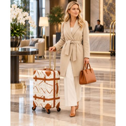 Чемодан World Traveler Chariot 20-Inch Hardside Carry-On Spinner Luggage, цвет: Слоновая кость