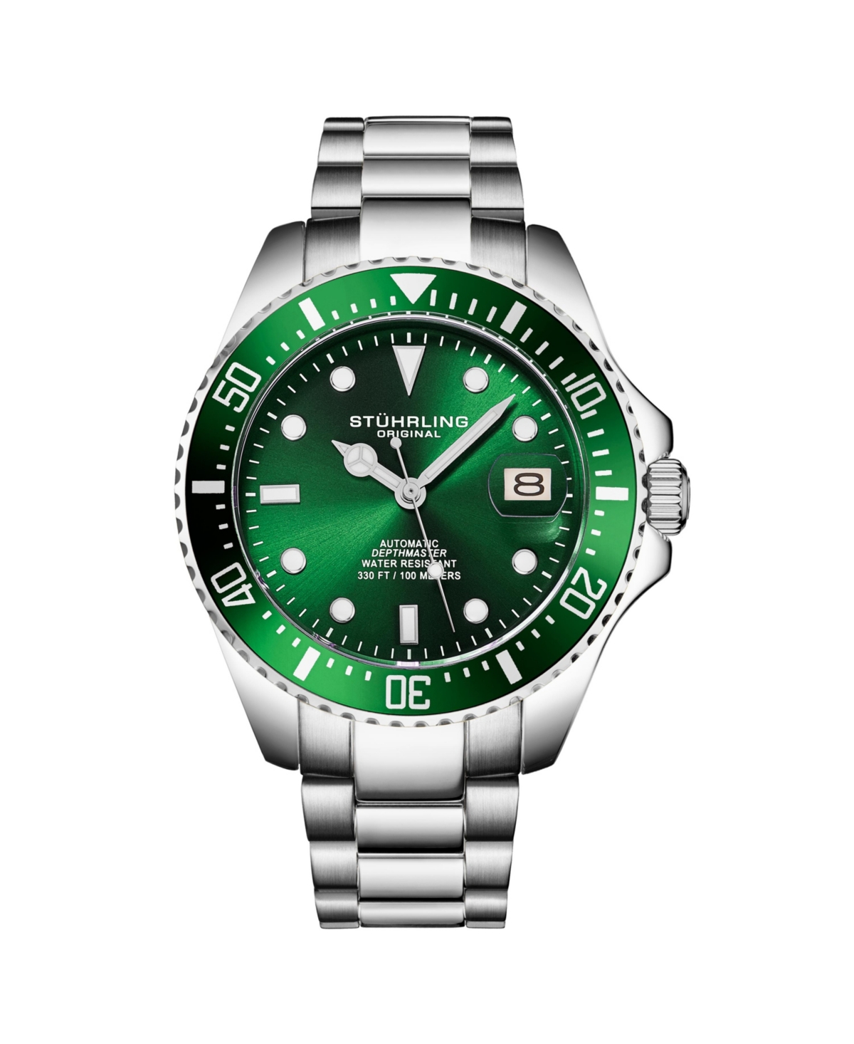 Men's Japanese Seiko NH35 Automatic Self Wind Movement Diver Watch, Stainless Steel Bracelet - Blue