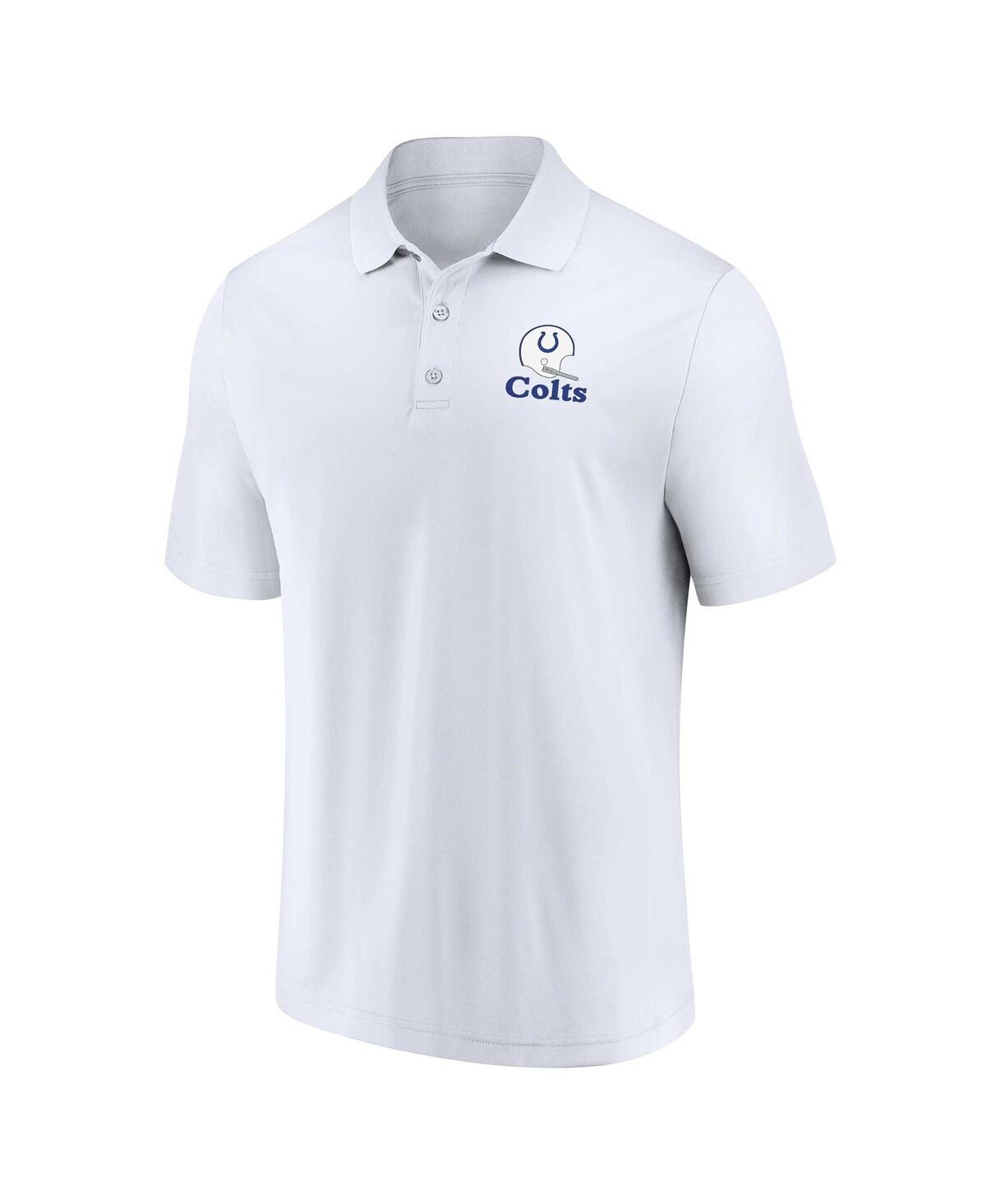 Shop Fanatics Men's  White, Royal Distressed Indianapolis Colts Throwback Two-pack Polo Shirt Set In White,royal