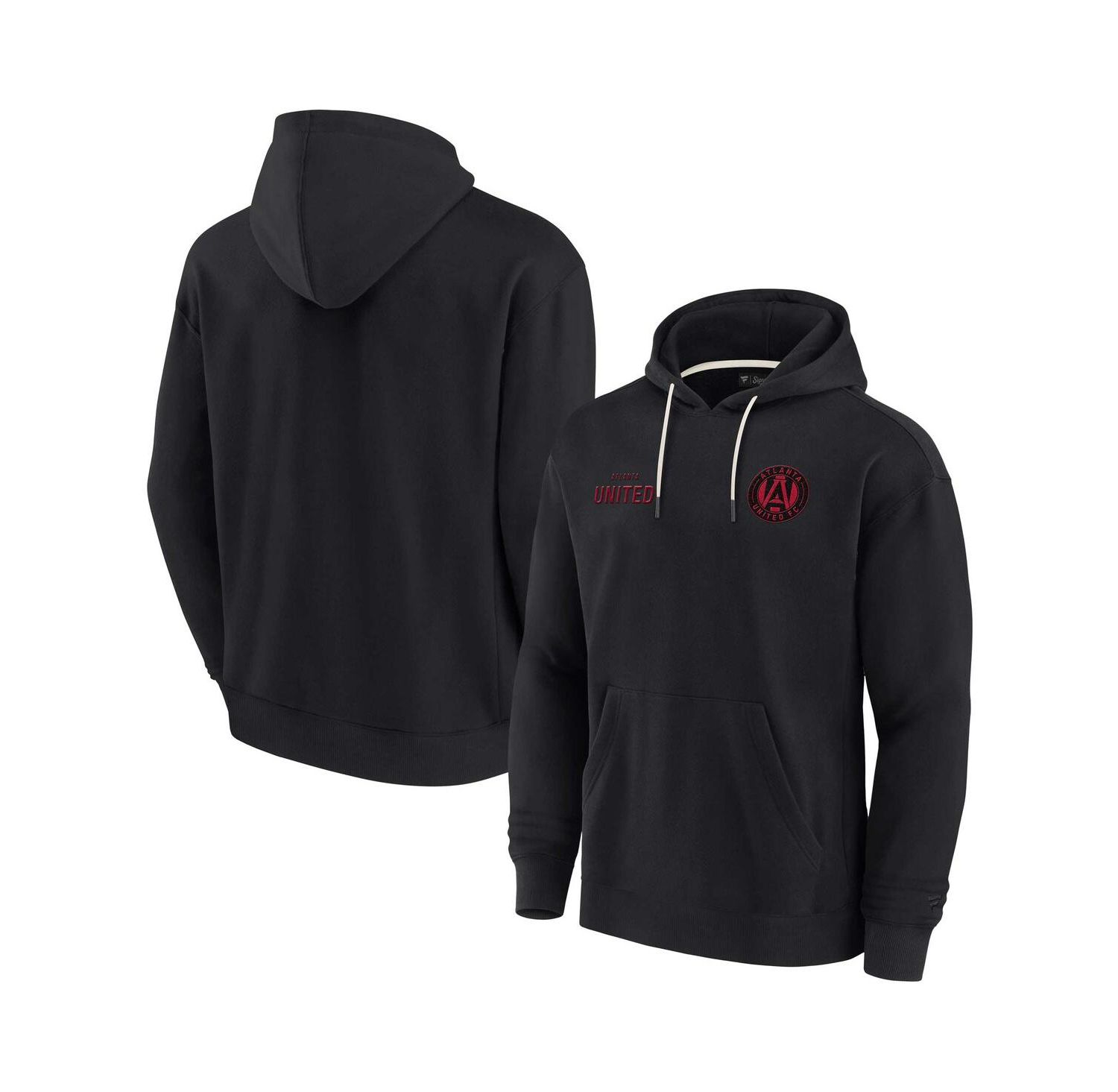 Men's and Women's Black Atlanta United FC Super Soft Fleece Pullover Hoodie