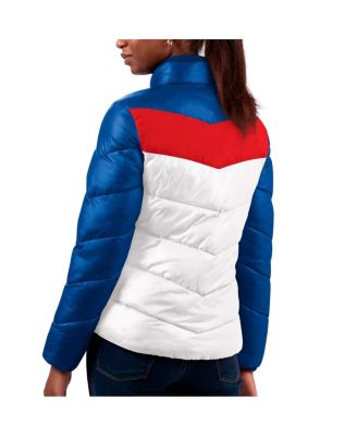 Women's White, Royal New York Giants New Star Quilted Full-Zip Jacket