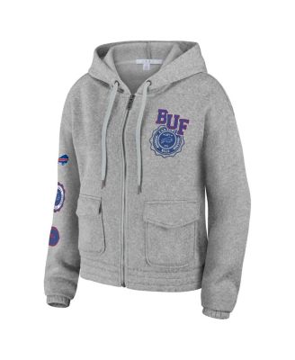 Women's Heather Gray Buffalo Bills Full-Zip Hoodie