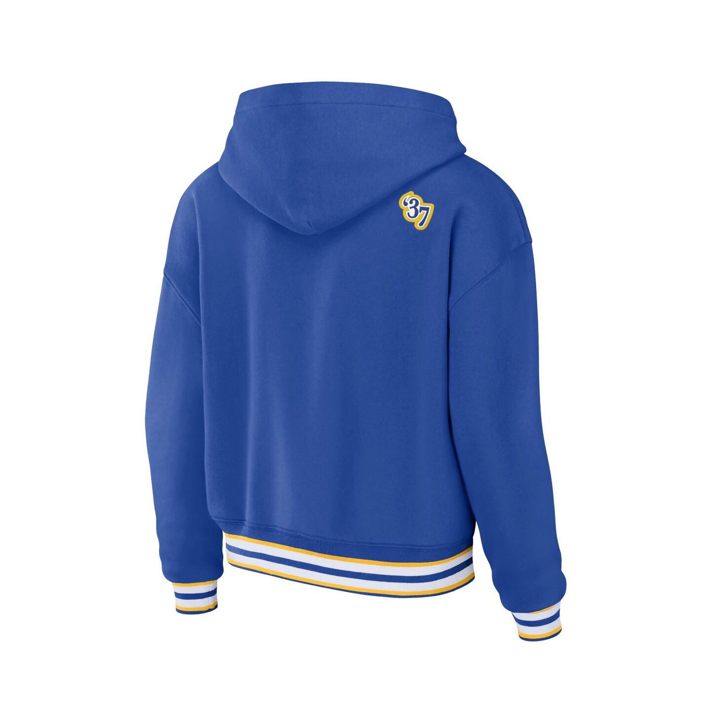 Женское худи WEAR by Erin Andrews Royal Los Angeles Rams Lace-Up Pullover — фото 3