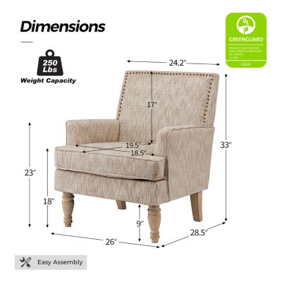 Bisnauth Contemporary Accent Chair with Nailhead Trim