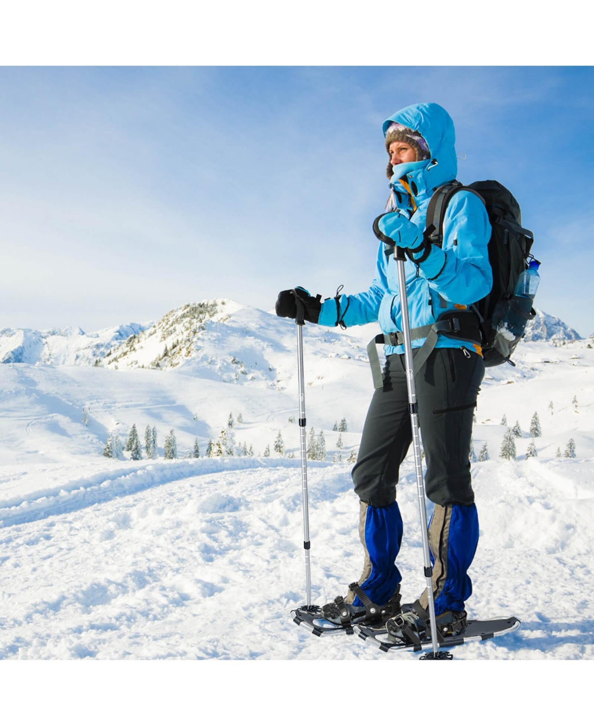 21/25/30 Inch 4-in-1 Lightweight Terrain Snowshoes with Flexible Pivot System-21 inches