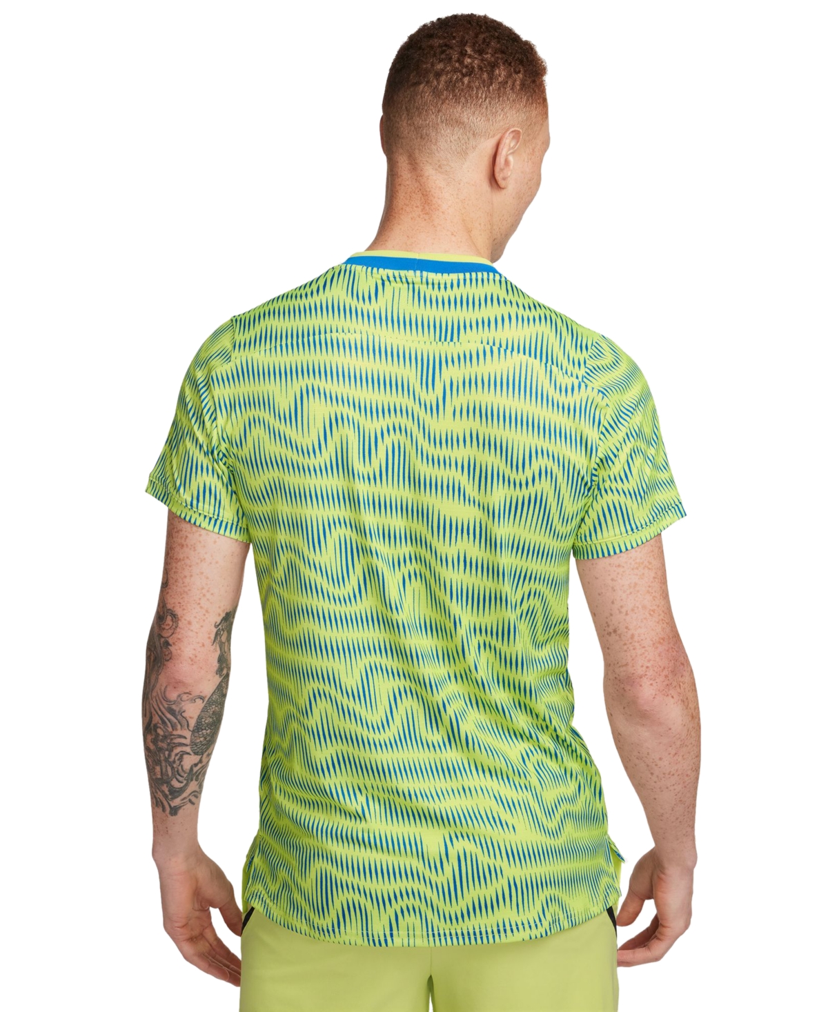 Nike Men's Court Advantage Dri-fit Tennis T-Shirt -lt Photo Blue/playful Pin